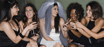 Bachelorette parties celebrating.